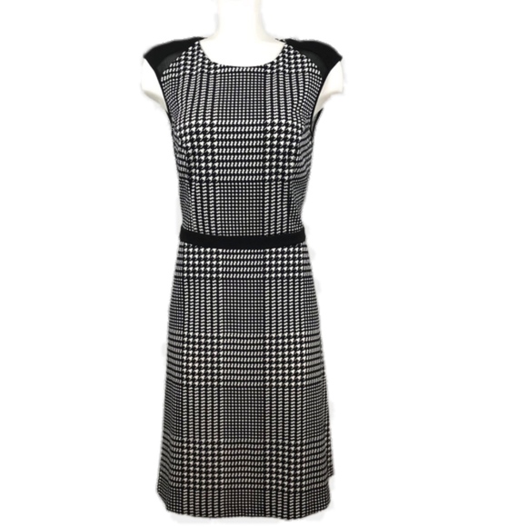 Calvin Klein Dresses & Skirts - CALVIN KLEIN Black Houndstooth Sheath Dress 8